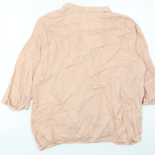 Marks and Spencer Women’s Beige Size 12 Tunic Button-Up Blouse