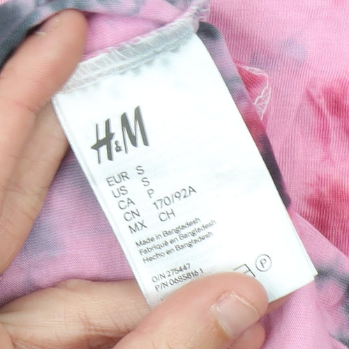 H&M Women’s Pink Tie Dye Cotton T-Shirt Small Casual Top