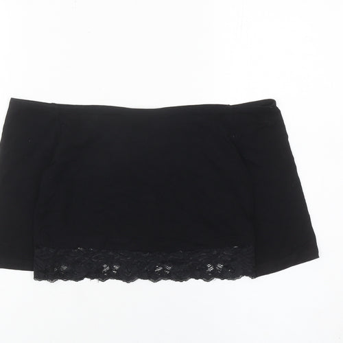Miss Selfridge Women’s Black Cropped Lace Off Shoulder Top Size 10