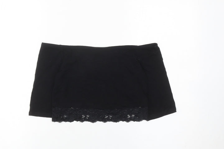 Miss Selfridge Women’s Black Cropped Lace Off Shoulder Top Size 10