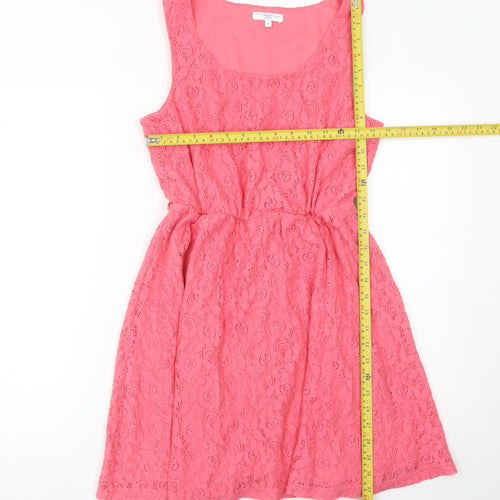 New Look Women’s Pink Lace A-Line Knee Length Dress Size 8