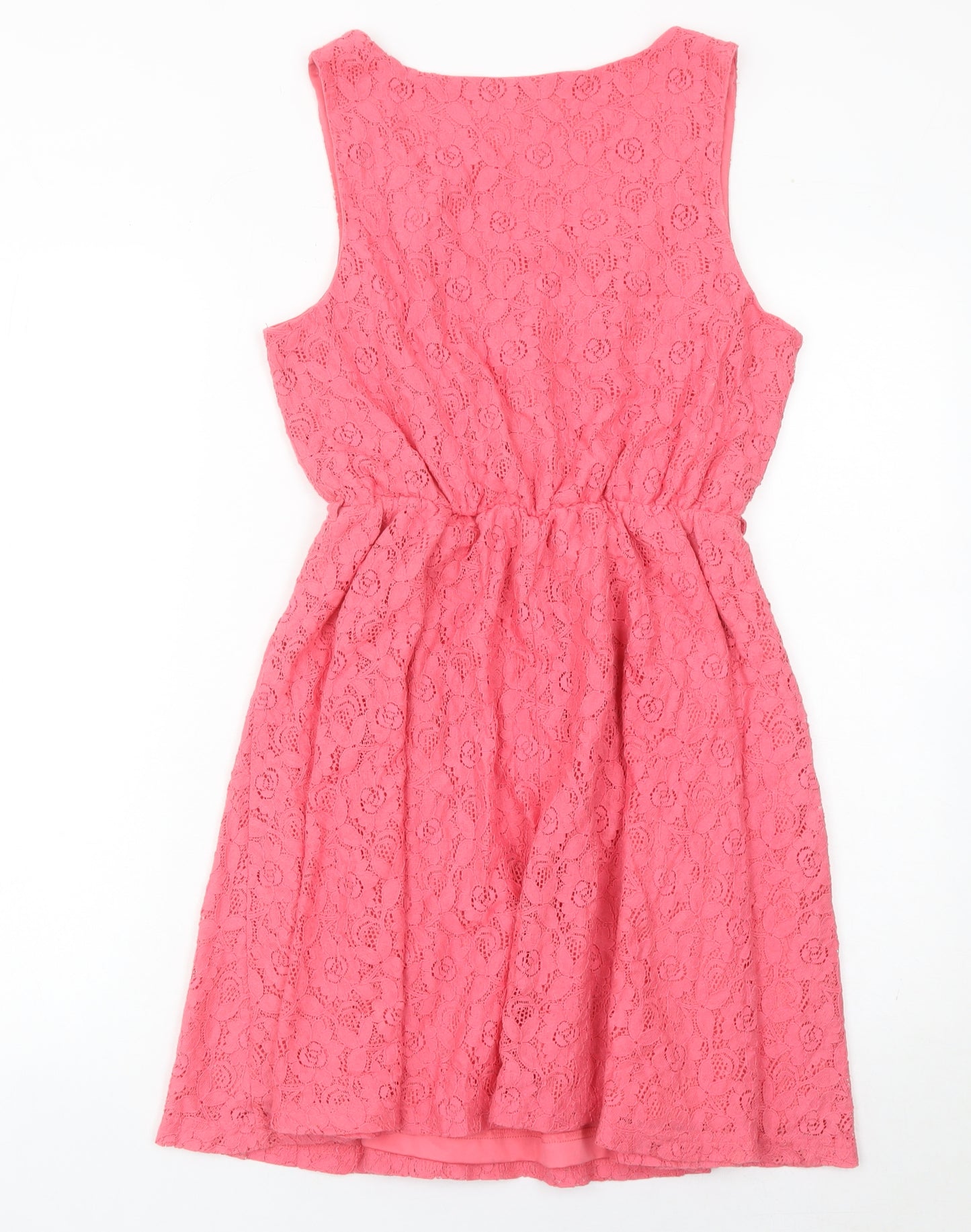 New Look Women’s Pink Lace A-Line Knee Length Dress Size 8