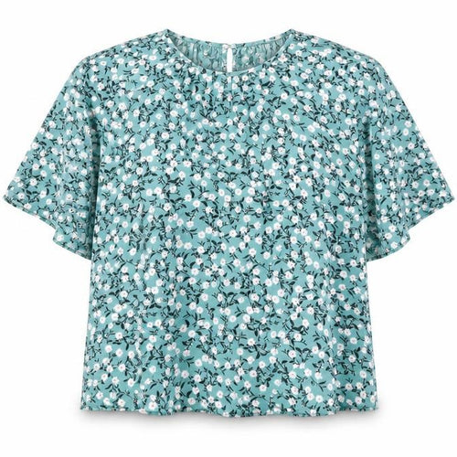 Matalan Women’s Blue Floral Blouse Size 8 Viscose Tunic Top