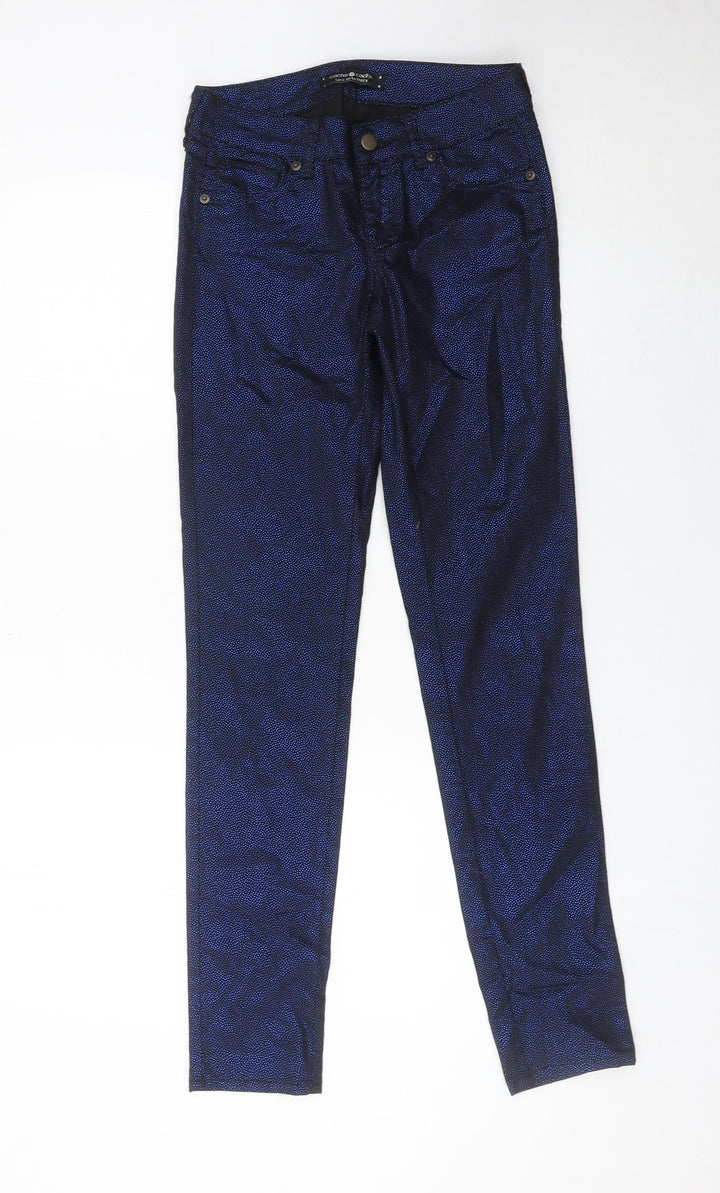 Cache Cache Women’s Blue Geometric Skinny Trousers Size 8