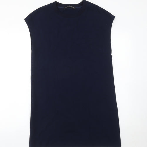 Next Women’s Blue Sleeveless Shift Dress UK 10 with Zip Detail