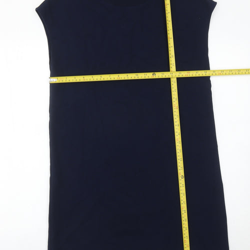 Next Women’s Blue Sleeveless Shift Dress UK 10 with Zip Detail