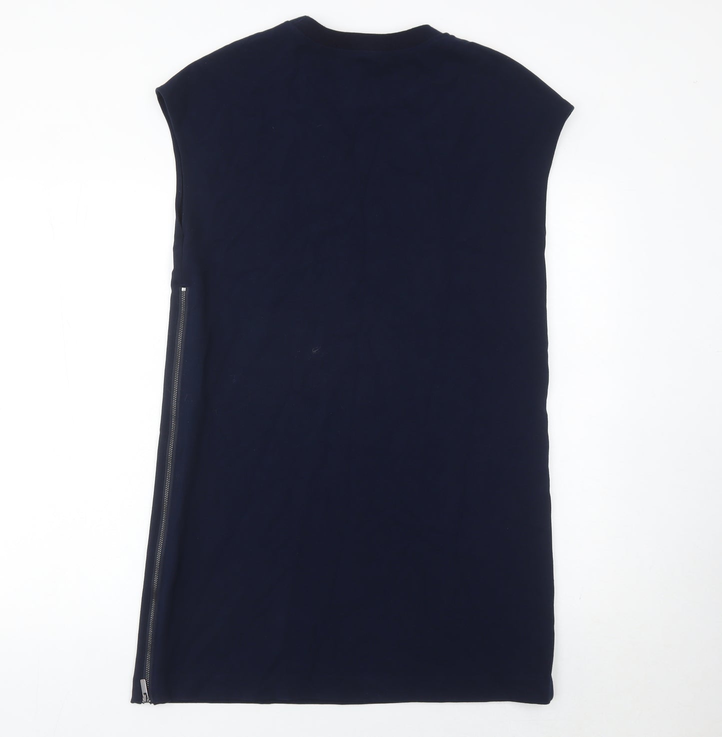Next Women’s Blue Sleeveless Shift Dress UK 10 with Zip Detail