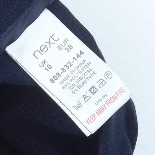 Next Women’s Blue Sleeveless Shift Dress UK 10 with Zip Detail