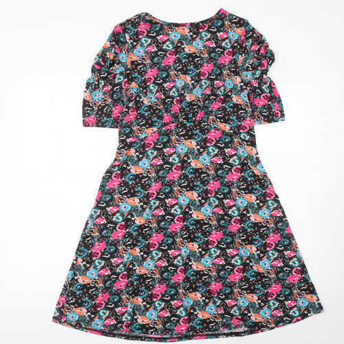 Next Women’s Multicoloured Floral A-Line Knee Length Dress Size 10