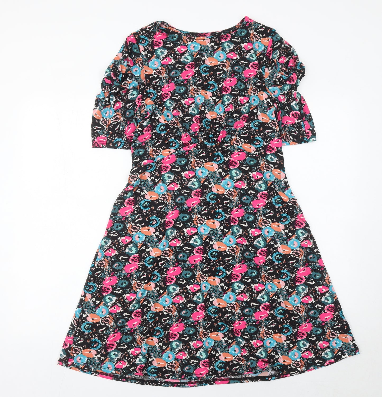 Next Women’s Multicoloured Floral A-Line Knee Length Dress Size 10