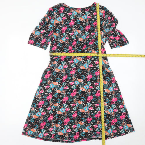 Next Women’s Multicoloured Floral A-Line Knee Length Dress Size 10