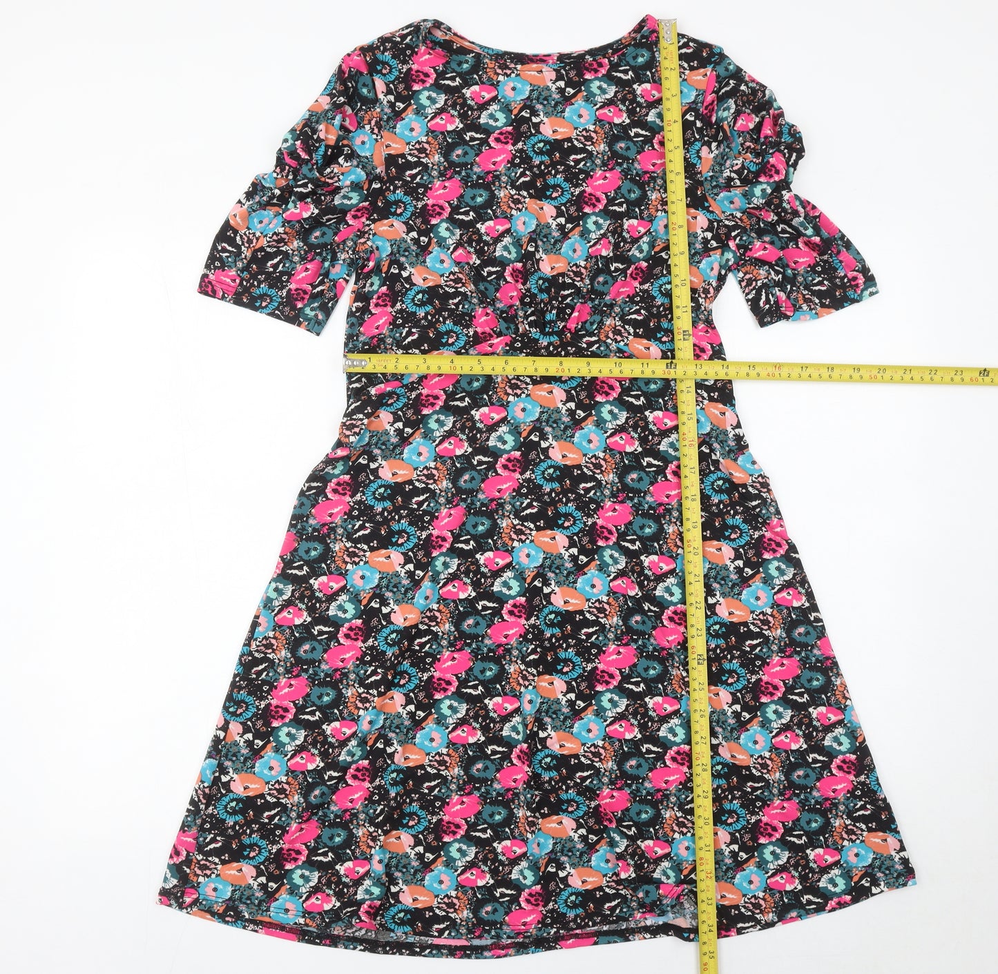 Next Women’s Multicoloured Floral A-Line Knee Length Dress Size 10