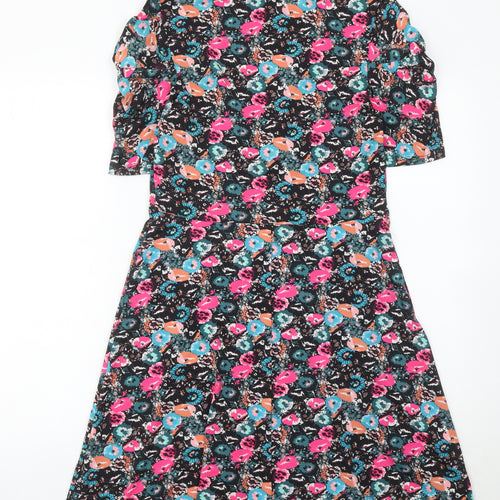 Next Women’s Multicoloured Floral A-Line Knee Length Dress Size 10