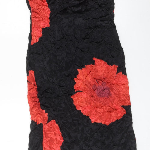 Richards Women's Black Red Floral Sheath Dress Size 12