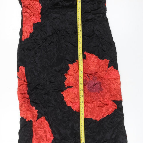 Richards Women's Black Red Floral Sheath Dress Size 12