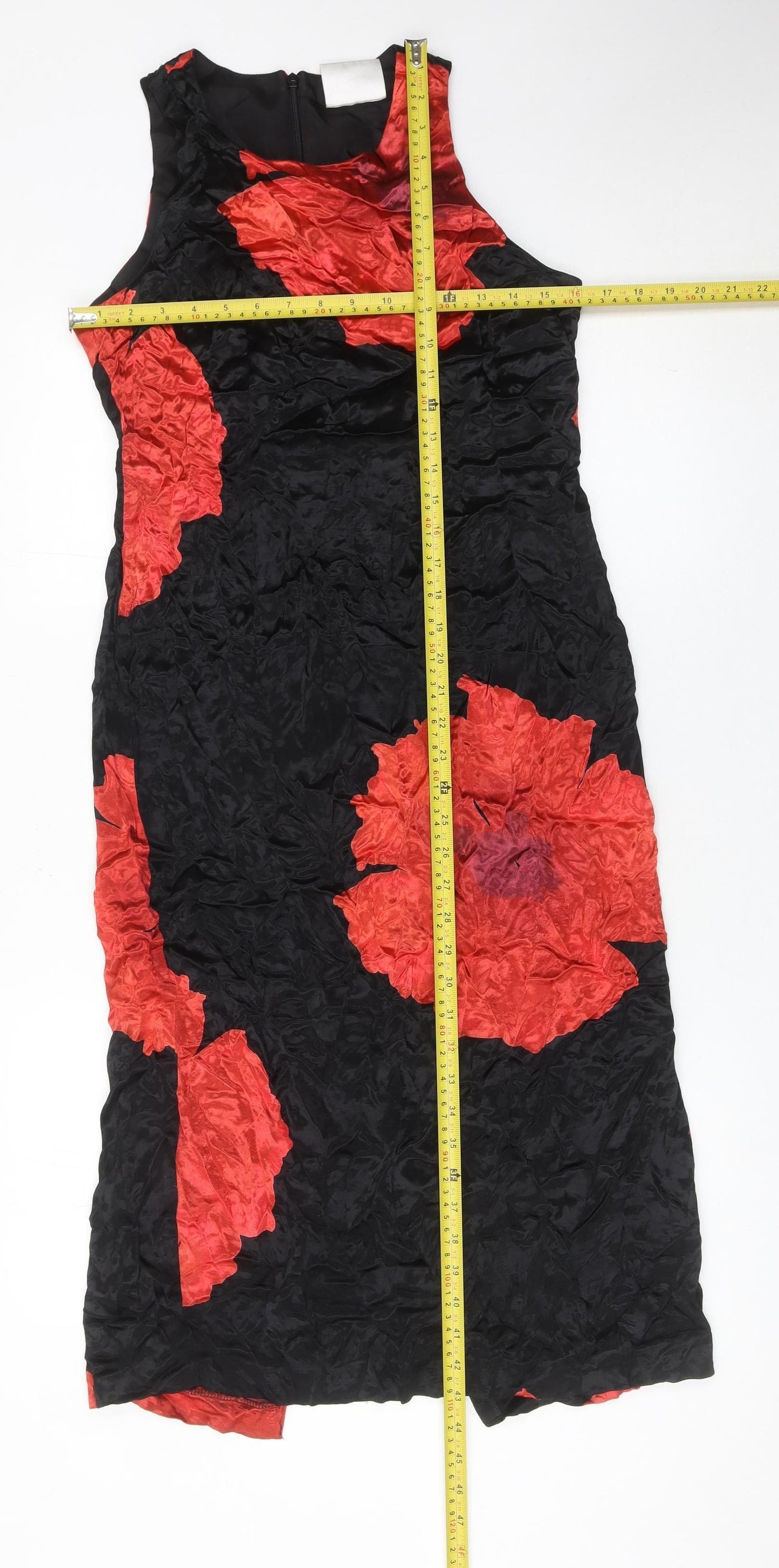 Richards Women's Black Red Floral Sheath Dress Size 12
