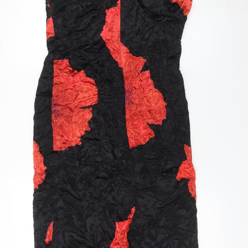 Richards Women's Black Red Floral Sheath Dress Size 12