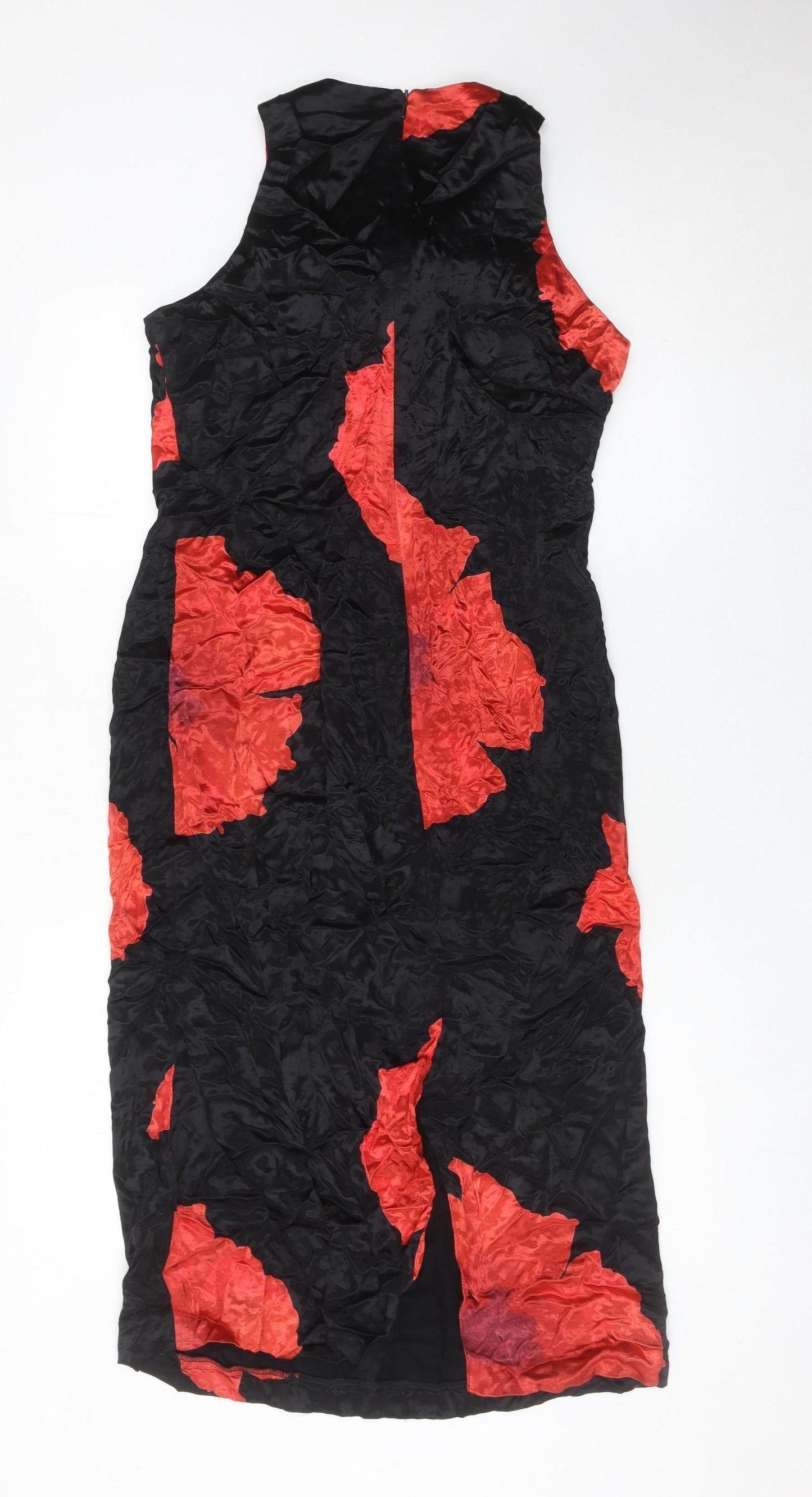 Richards Women's Black Red Floral Sheath Dress Size 12