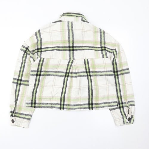 Primark Womens Multicoloured Check Cotton Cropped Jacket Size 8