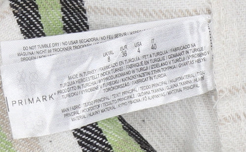 Primark Womens Multicoloured Check Cotton Cropped Jacket Size 8