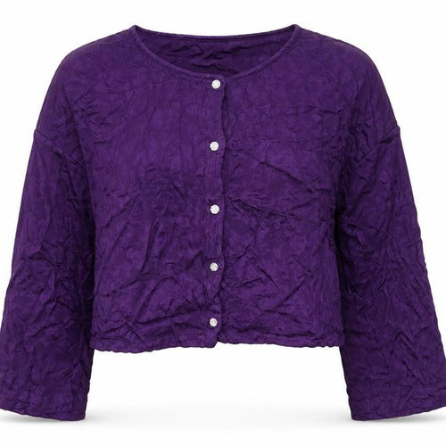 Zara Women Purple Cropped Blouse Long Sleeve Size 12