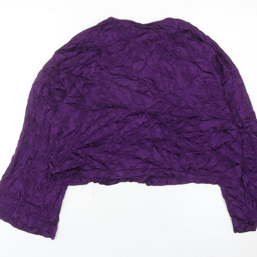 Zara Women Purple Cropped Blouse Long Sleeve Size 12