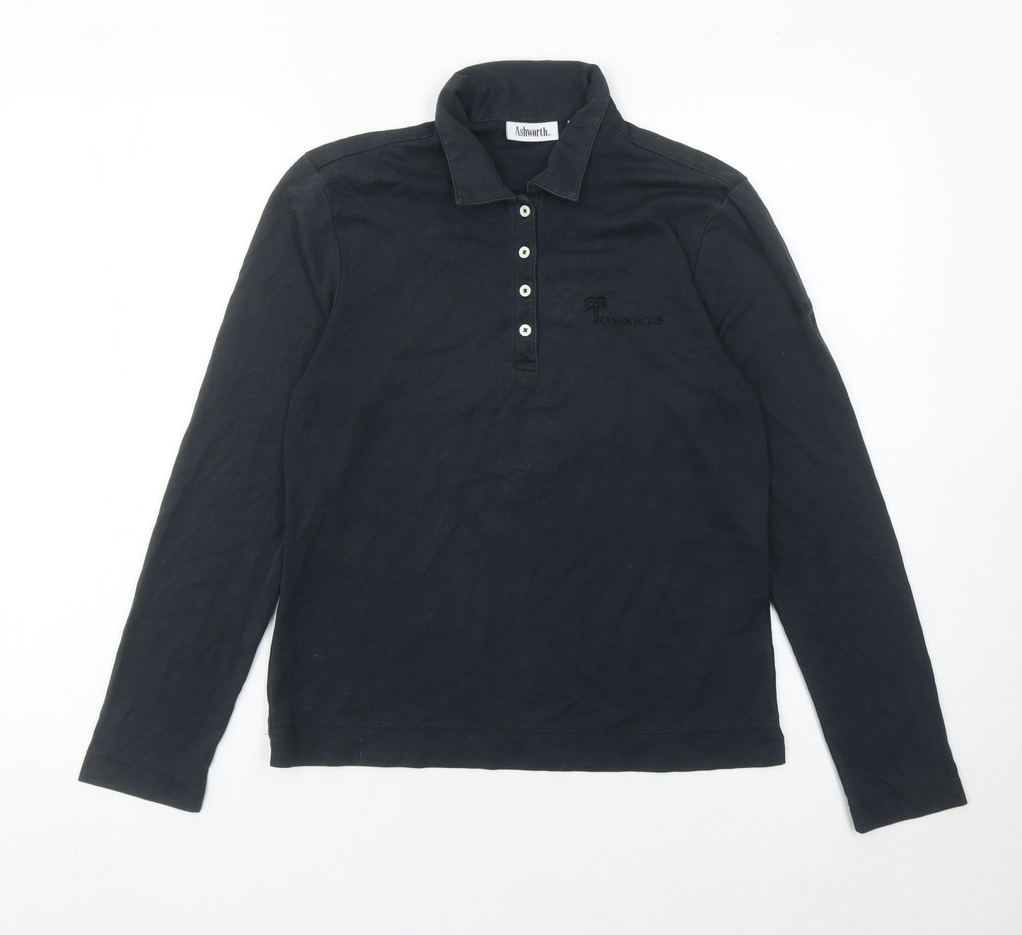 Ashworth Men’s Black Long Sleeve Golf Polo Shirt Size S