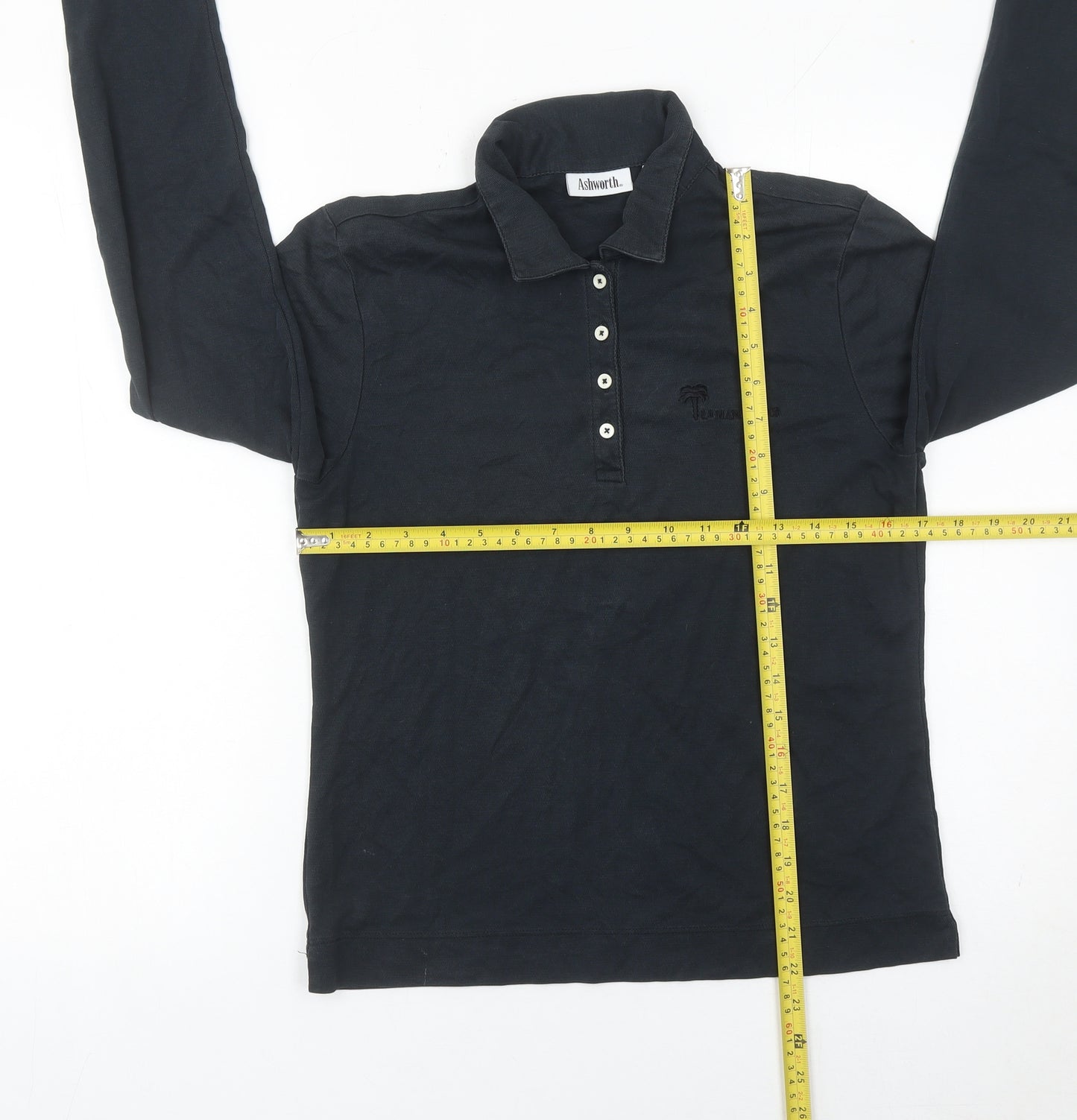 Ashworth Men’s Black Long Sleeve Golf Polo Shirt Size S