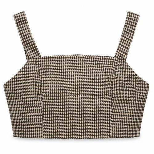 In The Style Women’s Brown Houndstooth Cropped Tank Top Size 16