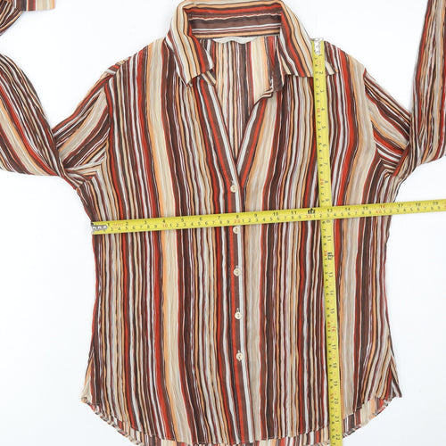 Marks and Spencer Women’s Multicoloured Striped Button-Up Shirt UK 12