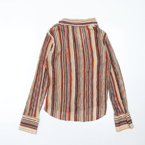 Marks and Spencer Women’s Multicoloured Striped Button-Up Shirt UK 12