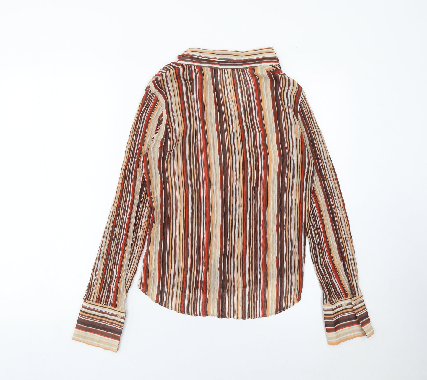 Marks and Spencer Women’s Multicoloured Striped Button-Up Shirt UK 12