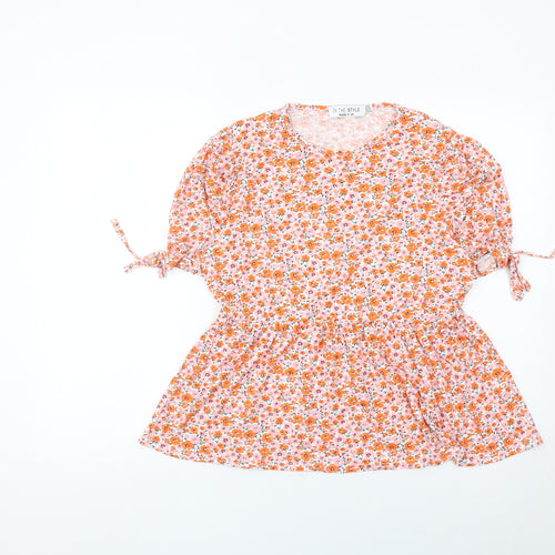 In The Style Womens Floral Tunic Blouse Size 14 Multicoloured