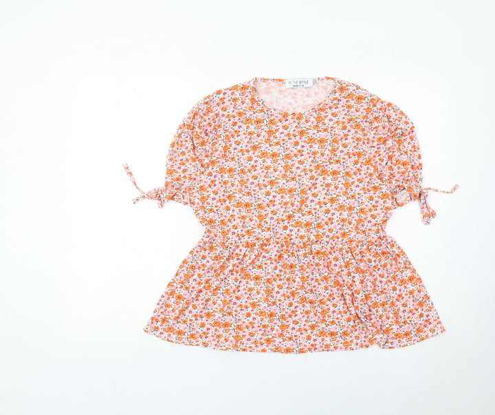 In The Style Womens Floral Tunic Blouse Size 14 Multicoloured