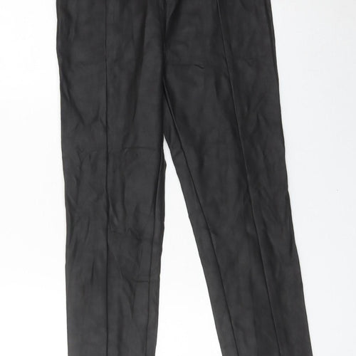 Divided Womens Black Size 10 Slim Fit High Rise Faux Leather Trousers