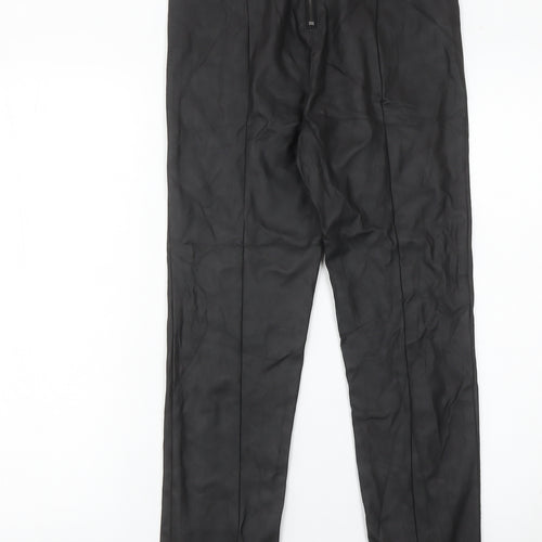 Divided Womens Black Size 10 Slim Fit High Rise Faux Leather Trousers