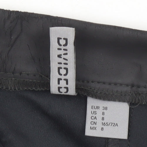 Divided Womens Black Size 10 Slim Fit High Rise Faux Leather Trousers