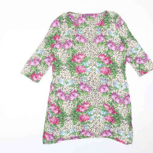 Next Women’s Multicoloured Floral Animal Print Shift Dress Size 12