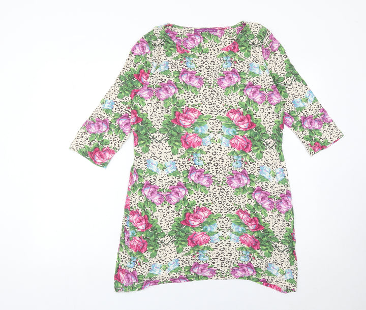 Next Women’s Multicoloured Floral Animal Print Shift Dress Size 12