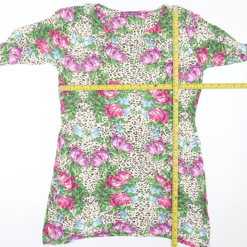 Next Women’s Multicoloured Floral Animal Print Shift Dress Size 12