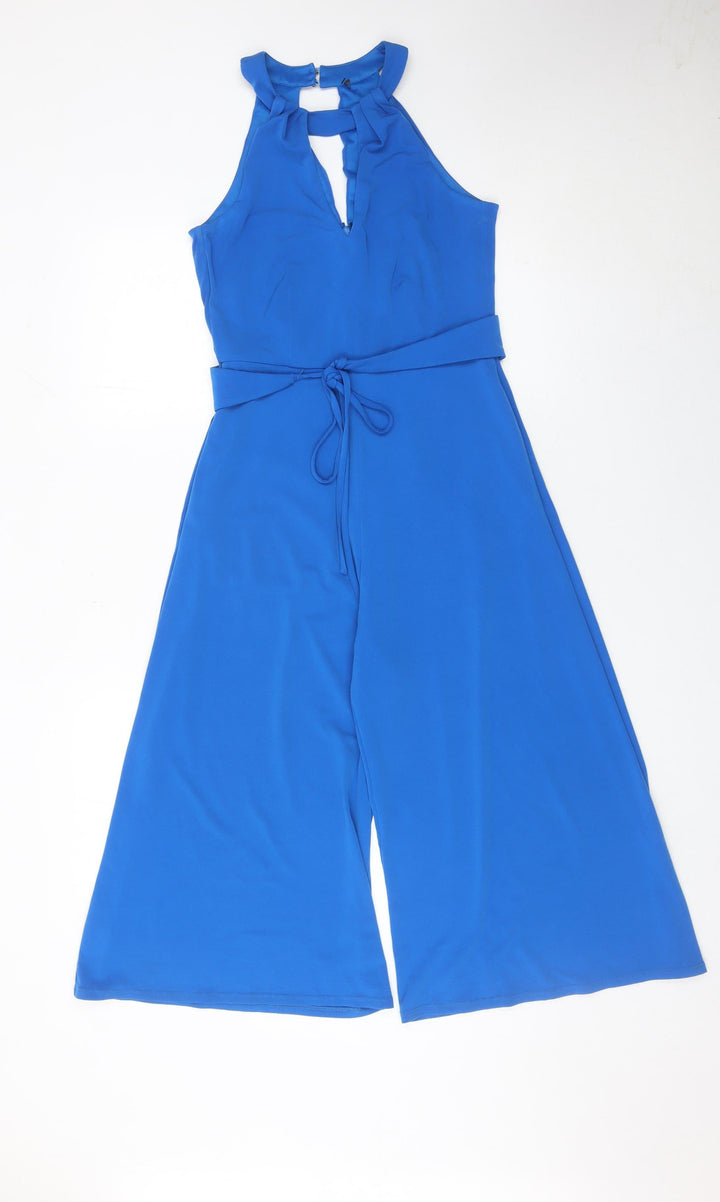 Coast Women’s Blue Halter Neck Wide-Leg Jumpsuit UK 6