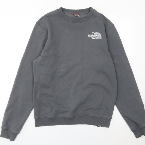 The North Face Men’s Grey Crew Neck Sweatshirt S Pullover Logo