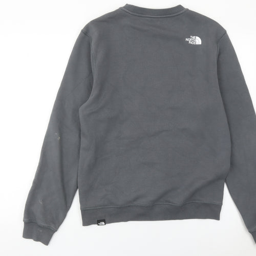 The North Face Men’s Grey Crew Neck Sweatshirt S Pullover Logo