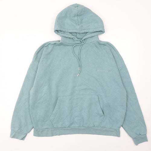 Boohoo Women Green Pullover Hoodie M Regular Fit Cotton Blend