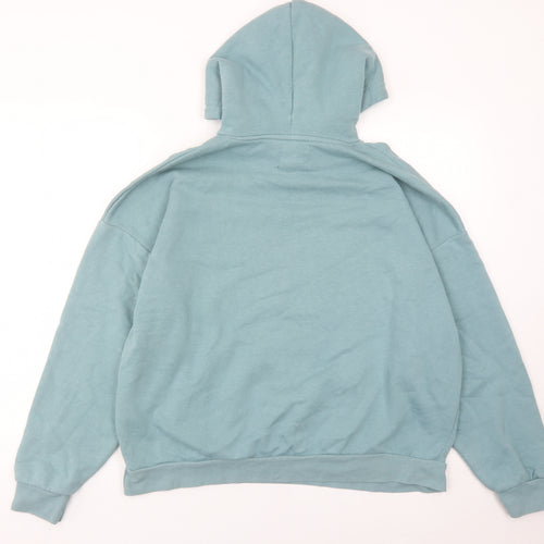 Boohoo Women Green Pullover Hoodie M Regular Fit Cotton Blend