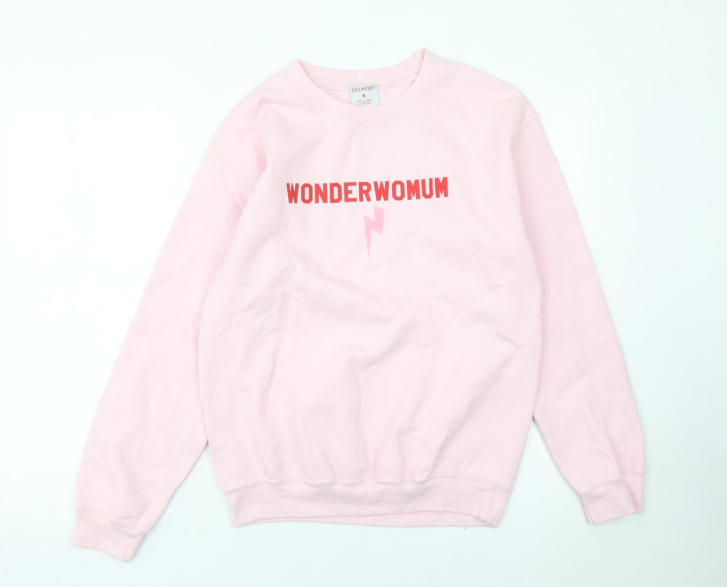 Rock On Ruby Womens Pink WonderWomum Sweatshirt M Cotton