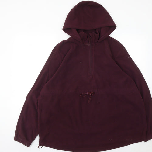 Mountain Warehouse Women’s Burgundy Fleece Hoodie UK 16 1/2 Zip Drawstring