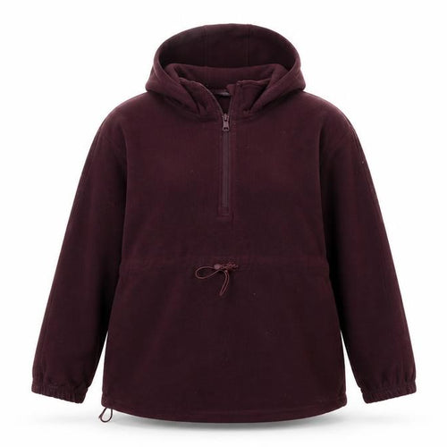 Mountain Warehouse Women’s Burgundy Fleece Hoodie UK 16 1/2 Zip Drawstring