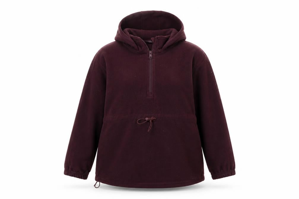 Mountain Warehouse Women’s Burgundy Fleece Hoodie UK 16 1/2 Zip Drawstring