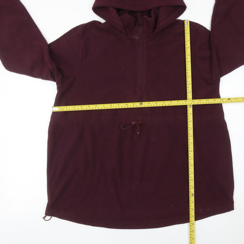 Mountain Warehouse Women’s Burgundy Fleece Hoodie UK 16 1/2 Zip Drawstring